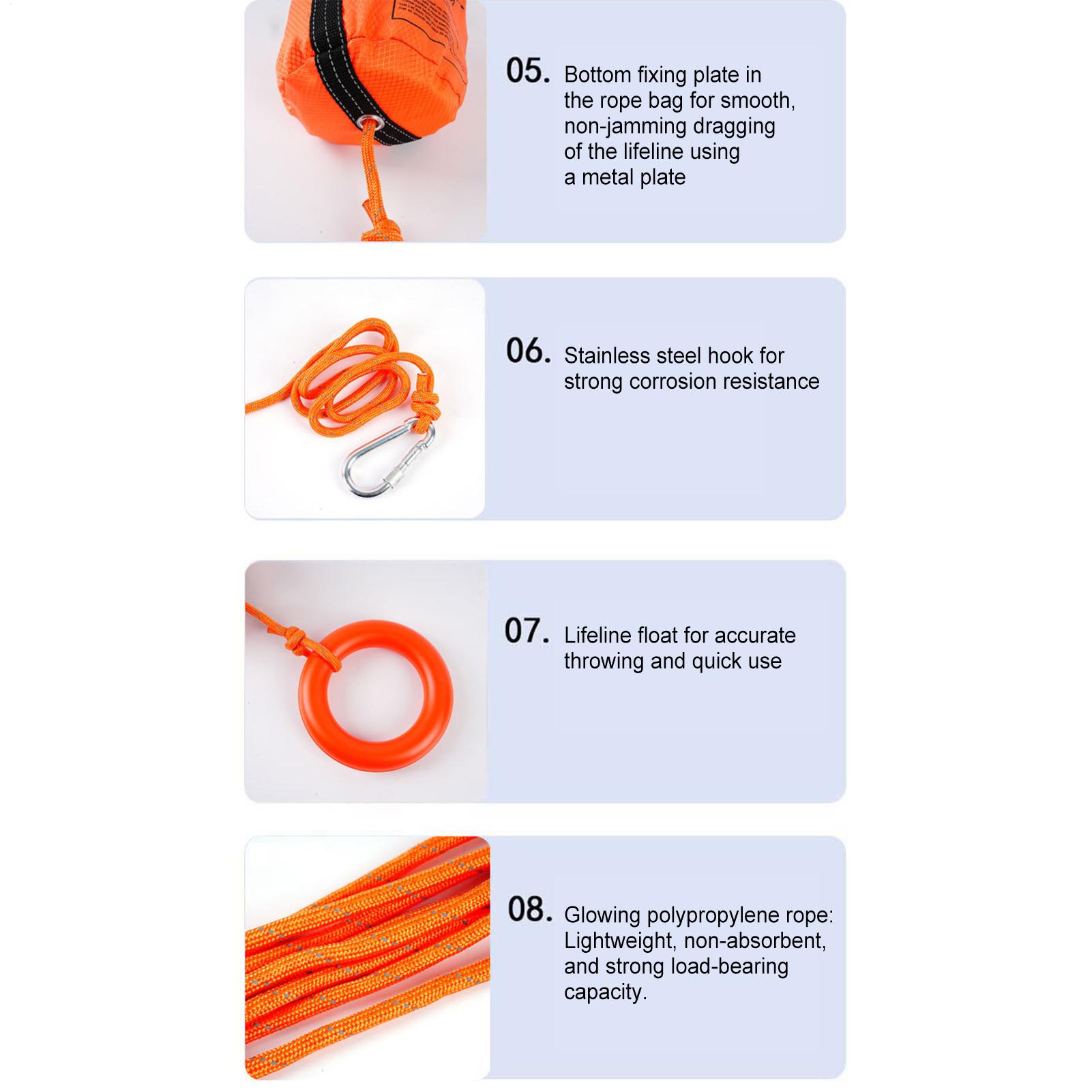 Throw Rope Bag for Boating, Re - Rescue Rope Throw ulasan dan harga