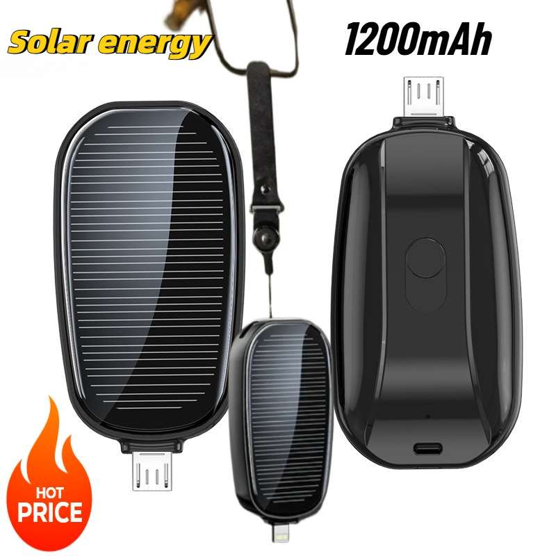 1200mAh Solar Mini Power Bank  - Solar Emergency Charger ulasan dan harga