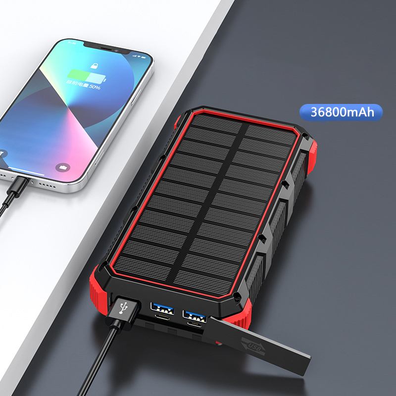 Solar Power Bank 36800mAh with - Solar Emergency Charger ulasan dan harga