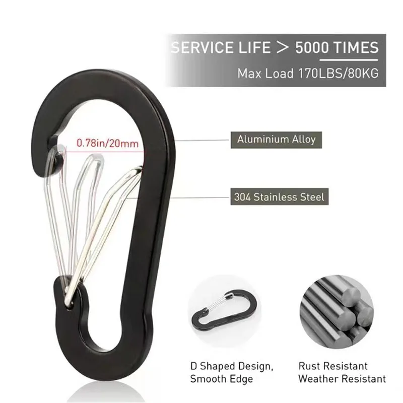 12PCS Carabiner Clip Set Touri - Fishing Kit Compact ulasan dan harga